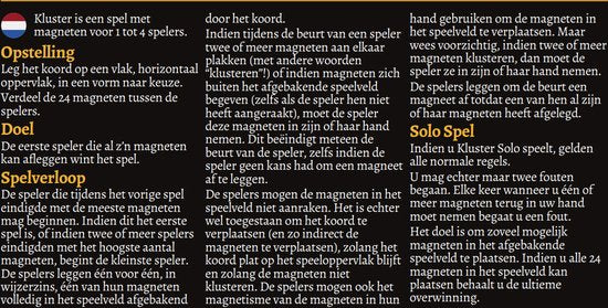 Kluster - Gezelschapsspel - Magnetenspel - 1 tot spelers - vanaf jaar