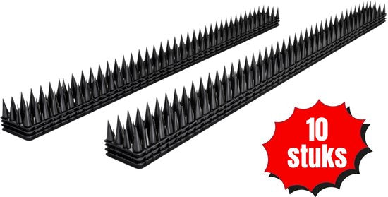 Antiklimstrips - 5 meter (10x 50 cm) - Zwart - Duivenpinnen - Duivenverjager - Vogelverjager - Kattenverjager - Kattenschrik - Vogelwering - Vogelpinnen