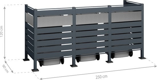 Westmann Containerombouw voor 3 containers - WMJGBF03-4S-120-3 - Kliko ombouw