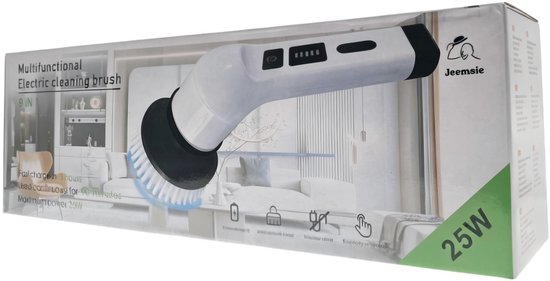Elektrische Schoonmaakborstel Draadloos – 9-in-1 Power Scrubber met 8 Opzetborstels – Uitschuifbare Steel – Oplaadbare Badkamerreiniger – Voor Badkamer, Tegels, Keuken, Douche & Vloeren