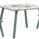 Kinderspeelgroep 3-8 Jaar, 1 Tafel & 2 Stoelen, Schattig Dierenmotief, Groen