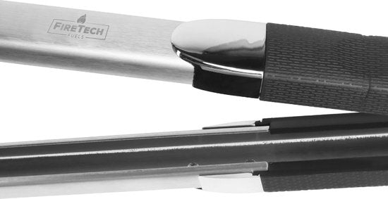 FireTech BBQ-tang Premium - 46 cm RVS - Antislip Handvat met Ophangbeugel BBQ Accesoires - Zware Duurzame Kwaliteit