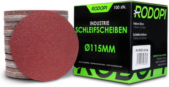 Rodopi® 100x Korrel Schuurpapier 115 - zonder perforatie Excentrisch Schuurmachine