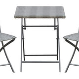 Bistroset Rattan - Balkonmeubel Set 3-Delig - Grijs