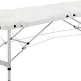 Aluminium Massagetafel Opvouwbaar - hoogte verstelbaar 215x60 cm - Wit