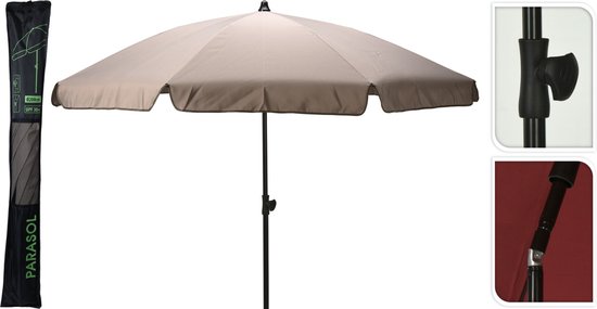 Tuinparasol/Strandparasol met Volant 200 - Zwarte Buis