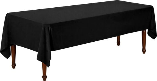 Tafelkleed Luxe - 260x150 cm - Zwart - Waterafstotend - Tafellaken - Tafelzeil - Tafelkleden - Tafelkleed Katoen