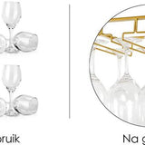 Ophangrek Wijnglazen - Goud - 18 glazen - 6 Rijen - Wijnglazenhouder - Ophangrek Wijnglazen - Wijnrek - Ophangrek - Glazenrek - Wijn Glas Rek - Wijnglas Houder - Wijnglazenhouder - Wijnglazen organizer - Glasophangrek - Wijnglas Rek