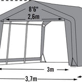 ShelterLogic® Opslagtent SL70443 - 370x370x260 cm - Grijs