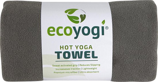 Ecoyogi Hot Yoga Handdoek - Grijs (183 x 62 cm) - Materiaal: 20% nylon en 80% polyester