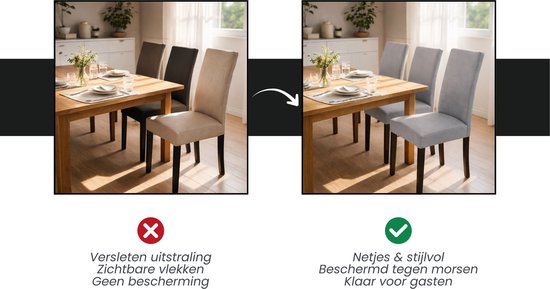 Stoelhoezen - Eetkamerstoel Hoes - 6 Stuks - Bescherm stijlvol je stoelen