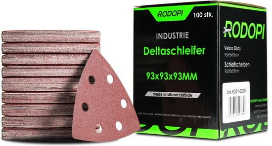 Rodopi® 100x Korrel Delta Schuurpapier Driehoek 93 - Industrieel