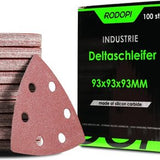 Rodopi® 100x Korrel Delta Schuurpapier Driehoek 93 - Industrieel