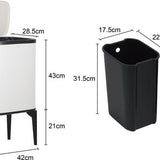 Luzzo® New York Push Afvalscheidingsprullenbak 18 ltr 2 bakken