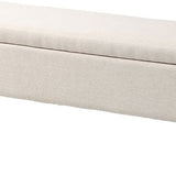 Bedbank Hocker op poten - Gestofferd - 110x39 cm - Beige
