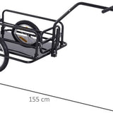 Aanhangwagen koppeling transportaanhanger fietskar bolderwagen zwart