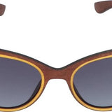 5one® Napoli - Houten Cateye dames zonnebril - grijze lens