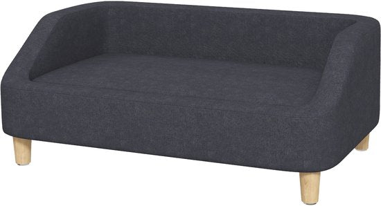Katten- en Hondenbank met houten Poten 95 x 63 x 39 cm - Donkergrijs