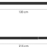 Douchestang Uitschuifbaar - Zwart - 120 cm tot 215 cm - Universeel - Douchestang zonder Boren - Douchestang Verstelbaar - Douchegordijnstang - Gordijnstang