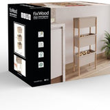 Fixwood Houten 3-Laags Opbergrek – 95x30x30 cm – Multifunctioneel Rek voor Keuken, Badkamer & Speelkamer – Massief Hout & Stevig Kunststof – Eenvoudig te Monteren