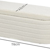 4goodz Bedbank Hocker met Opbergruimte - teddyfleece - 41x116x40 cm - Creme