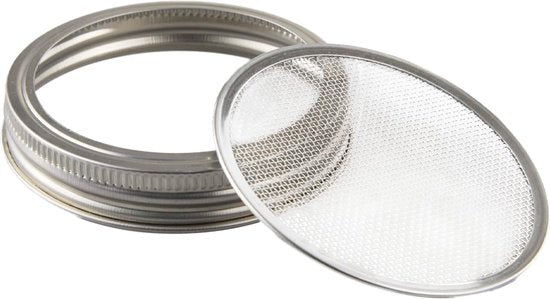 Kiemglas - 2 Stuks - 1000ML - Kiempot set - Groente kiemen - Kiempotten voor Kiemgroenten - Inclusief Houder