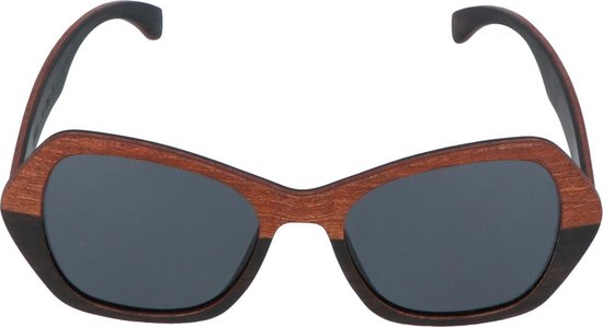 5one® Lucca XL 2-tone - Sapeli en ebony houten zonnebril voor dames