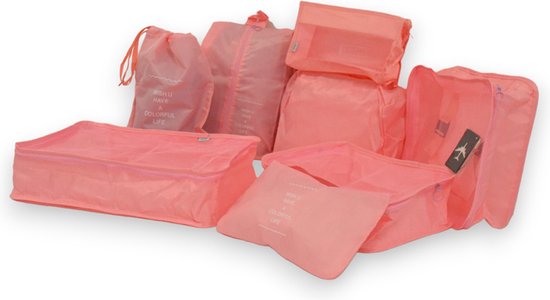 Packing Cubes - Roze - 9-delige set - Packing Cubes Compression - Optimale Koffer Indeling