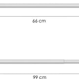 Douchestang Uitschuifbaar - Wit - 66 cm tot 99 cm - Universeel - Douchestang zonder Boren - Douchestang Verstelbaar - Douchegordijnstang - Gordijnstang