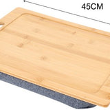 Schoottafel Laptop – Laptoptafel voor Bank-Bed – Bamboe Dienblad met Kussen – Ontbijt Bed Tafel – Laptopkussen – Met Handgrepen