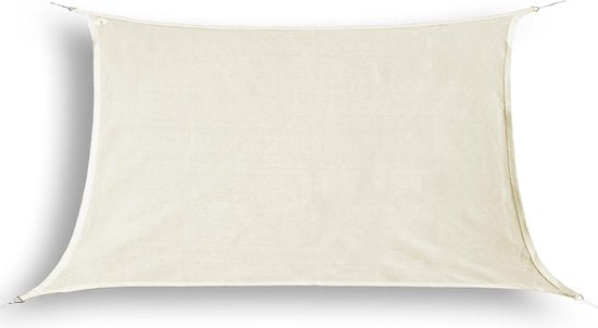 hanSe® Schaduwdoek Rechthoek Waterdoorlatend 3,5x5,5 m Zonnedoek Creme