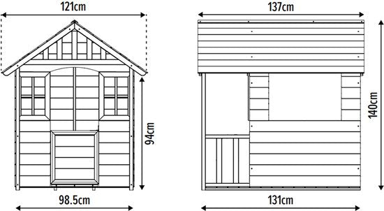 Zwerkules Valli Kinderspeelhuis voor in de tuin 137x121x140 cm