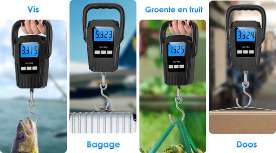 Kofferweegschaal Met Weeghaak - Tot 50 Kg - Incl. Batterij - Keukenweegschaal Digitaal - Weegschaal - Hangweegschaal