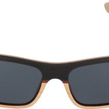 5one® 2-tone - Ebony - Maple-wood Houten zonnebril met Grijze lens