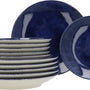 6 persoons 12-delig servies Casa Azul Blauw Geglazuurd Keramiek