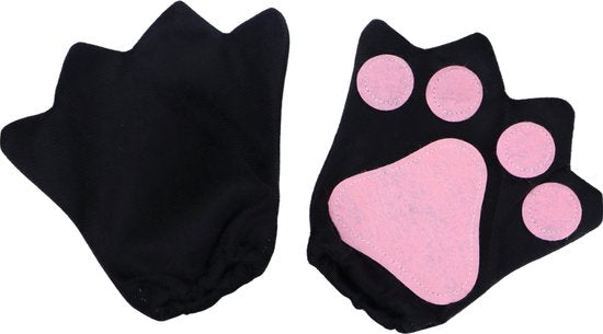 Joya Kids® Kat Zwart Verkleed Accessoires | Verkleedset Katten | Meisjes en Jongens Verkleedpak Kitten | Carnaval en Halloween Outfit kinderen | Haarband met Oren, Staart, Pootjes en Strik | Zwart