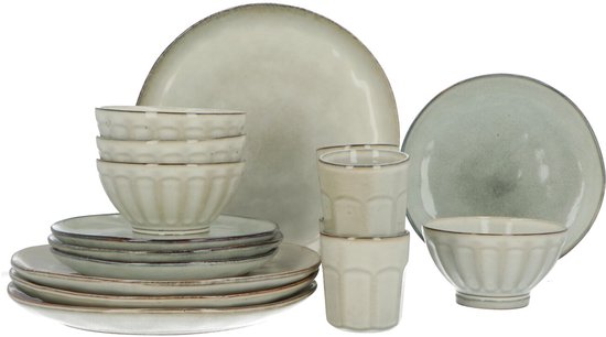Servies 16 delig 4-persoons - Reactive Glaze