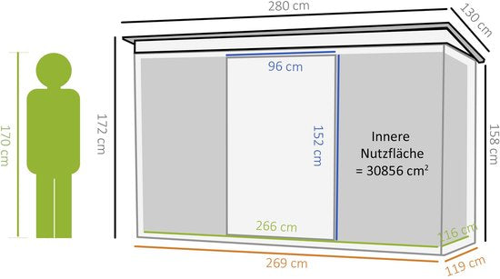 4goodz Gereedschapsschuur met Schuifdeur 130x277x173 cm