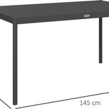 Tuintafel weerbestendig Aluminium - 145 x 90 x 74 cm - Donkergrijs
