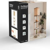 Fixwood Houten Staande Lamp met 3 Planken – Scandinavisch Design – Etagère Vloerlamp – Hout & Linnen – Warm Wit Licht – Voor Woonkamer, Slaapkamer of Kantoor