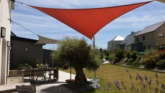 HanSe® Schaduwdoek Driehoek Waterdoorlatend m - zonnedoek Terra