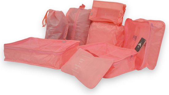 Packing Cubes - Roze - 9-delige set - Packing Cubes Compression - Optimale Koffer Indeling