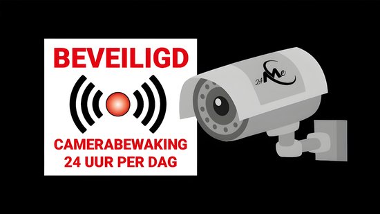 24ME® - 4 Stuks Camerabewaking Stickers - Plakzijde Binnenzijde - Camera stickers - Videobewaking stickers - Alarmstickers -