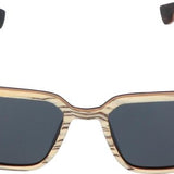 5one® Rimini Slimline White - houten zonnebril met zwarte strepen