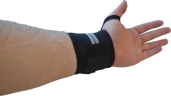 Fitness - Crossfit Polsband - 2 stuks - Grijs - Zwart - Polsbandage Wrist Support Wraps - Pols Bandage Band - Bodybuilding Support - Gewichthef Straps - Krachttraining Lifting Workout Straps