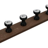 Klassieke Kapstok met 6 Keramieke haken 66x9x8 cm