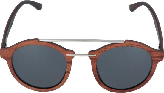 5one® Palermo Rosewood Houten Dames Zonnebril met grijze lens