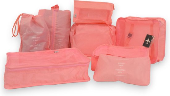 Packing Cubes - Roze - 9-delige set - Packing Cubes Compression - Optimale Koffer Indeling
