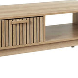 Salontafel Klaus Houten salontafel met panelen - 43x100x50 cm - Bruin