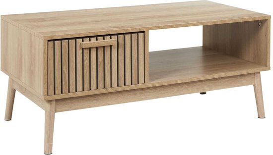 Salontafel Klaus Houten salontafel met panelen - 43x100x50 cm - Bruin
